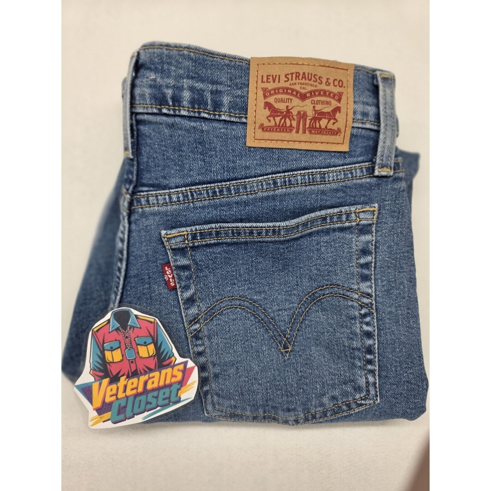 Levi's Premium Wedgie Straight Jeans Womens 8 29x28 Medium Wash High Rise NWT - Picture 13 of 13